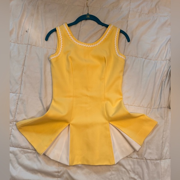 Vintage 1970’s Court 1 Yellow Pleated Tennis Dress - Picture 3 of 6